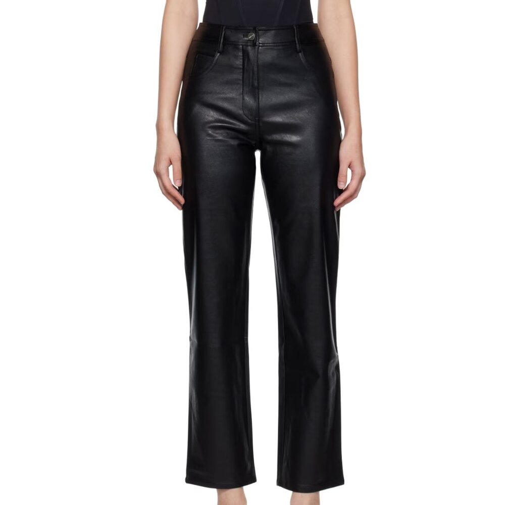 Miaou Black Junior Faux-Leather Pants